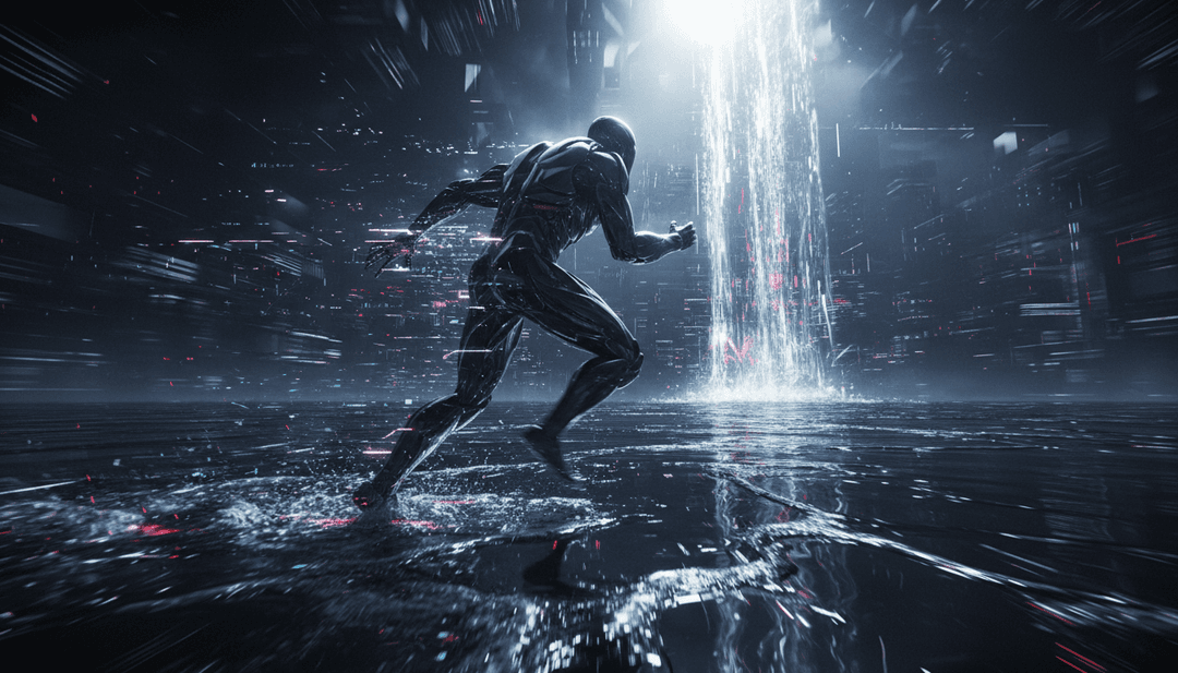 ट्रैप बीट्स और नियॉन लाइट्स के साथ तालमेल बिठाते भविष्य के शहर का दृश्य