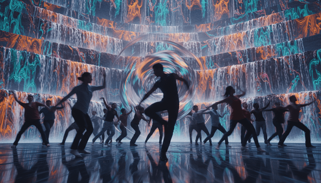 Animazione dinamica che illustra occhi rossi, bianchi e verdi simbolizzanti i testi e l’umore della canzone