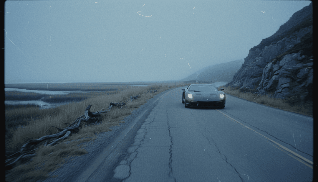 गीत की लंबी रातों और भावनात्मक गहराई का प्रतीकात्मक सारांश दृश्य