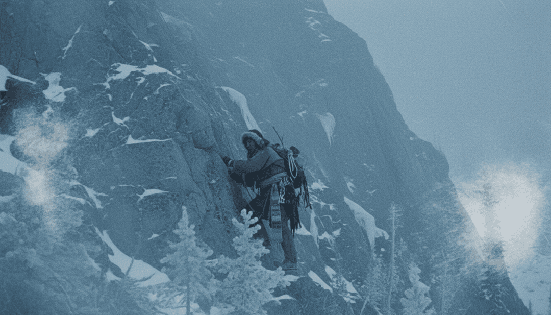 노래의 깊이와 감정을 상징하는 산의 추상적 시각화