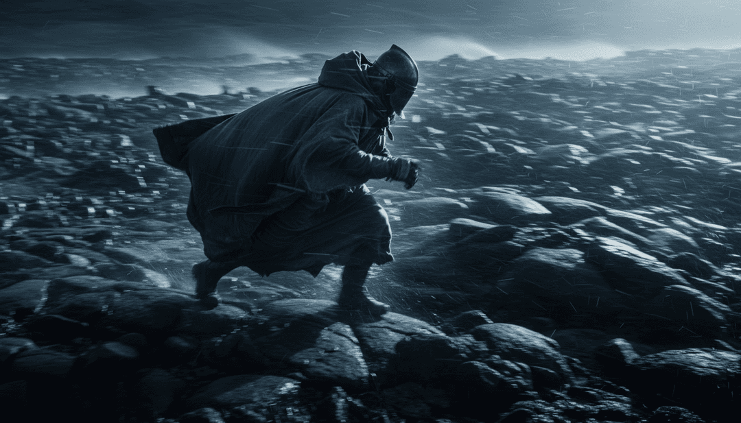 抽象呈現電梯穿越樓層，搭配鮮豔霓虹色彩