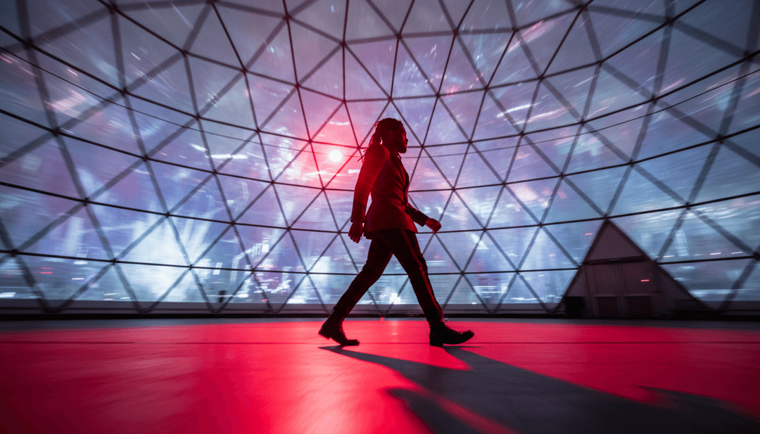 Visuais dinâmicos de paisagens urbanas e celebrações vibrantes sincronizados com o ritmo da música