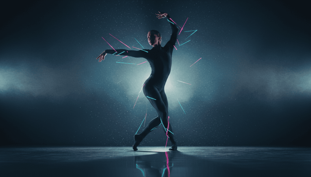 抽象数字艺术作品，表现Techno节拍与灵魂歌声的融合