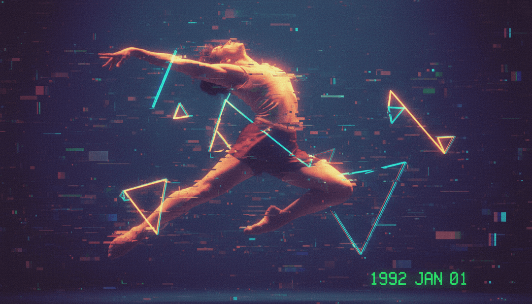 用户在时尚笔记本电脑上制作AI生成的音乐视频，屏幕上呈现生动的视觉效果