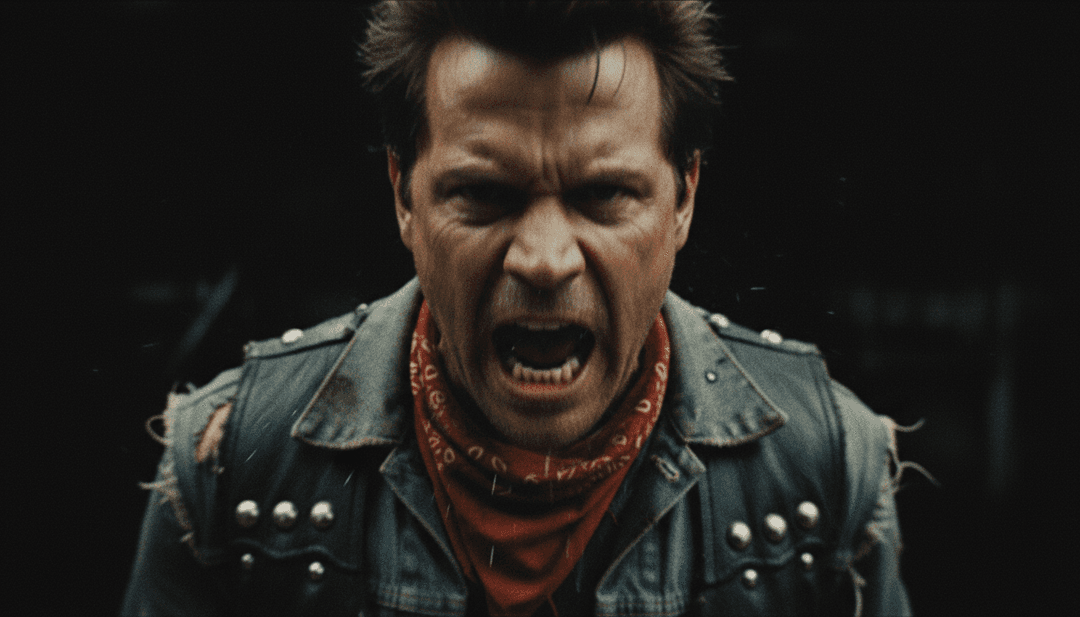 Captura final do vídeo musical gerado por IA com visuais vibrantes de hip hop