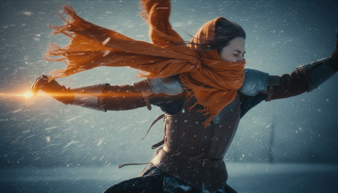 담배를 든 소녀와 그녀의 개, 변화하는 날씨, 작은 마을의 친밀한 순간을 담은 역동적인 장면