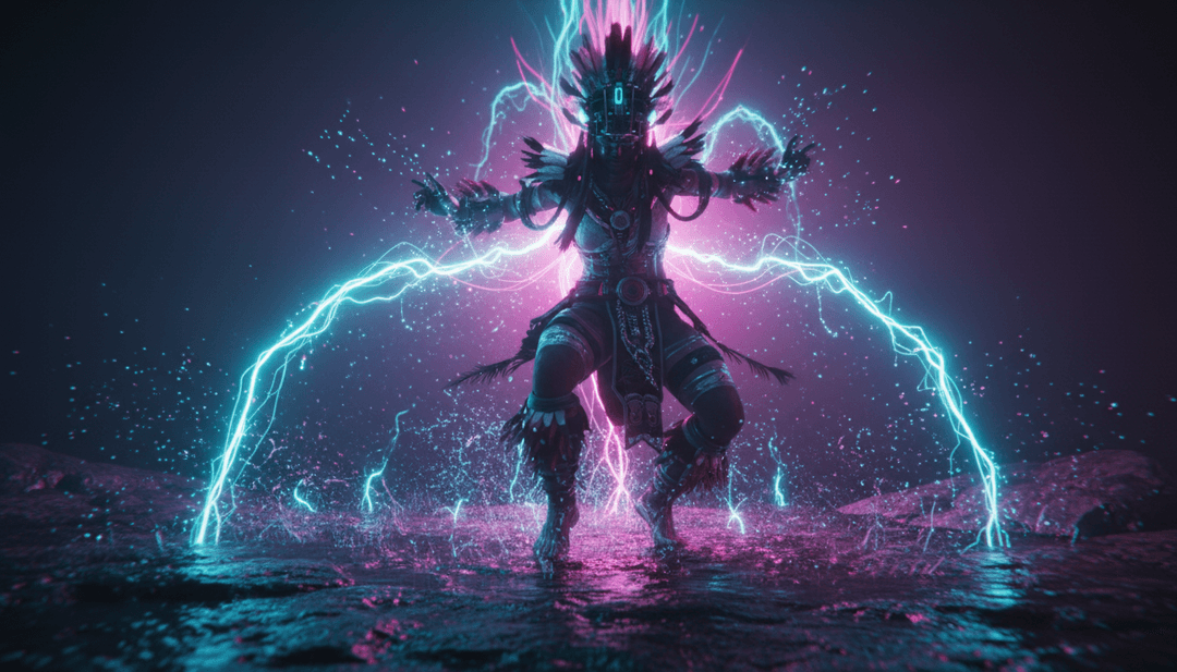 संगीत की ताल के साथ समकालिक नीयन लाइट्स के साथ शहर की रात की गतिशील दृश्य