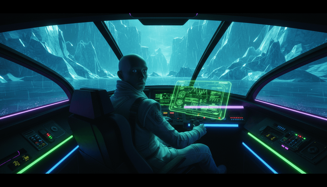 抽象數位藝術，展現 AURORA 'Runaway' 歌曲的情感深度