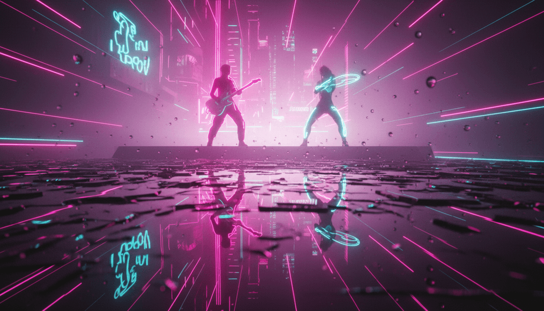 Dynamische urbane Visuals synchronisiert mit thailändischen Rap-Beats und Texten