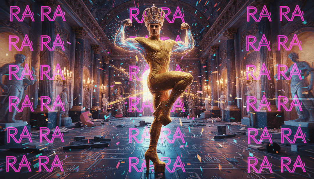 融合俄羅斯元素與迪斯可燈光和舞者的動畫場景