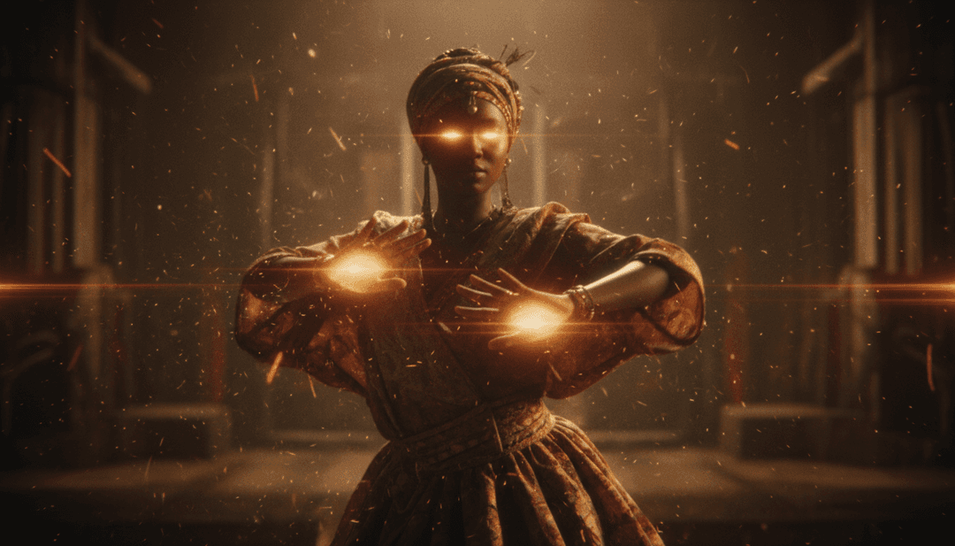 抽象視覺呈現充滿活力的 Afrobeats 節奏與深情歌詞。