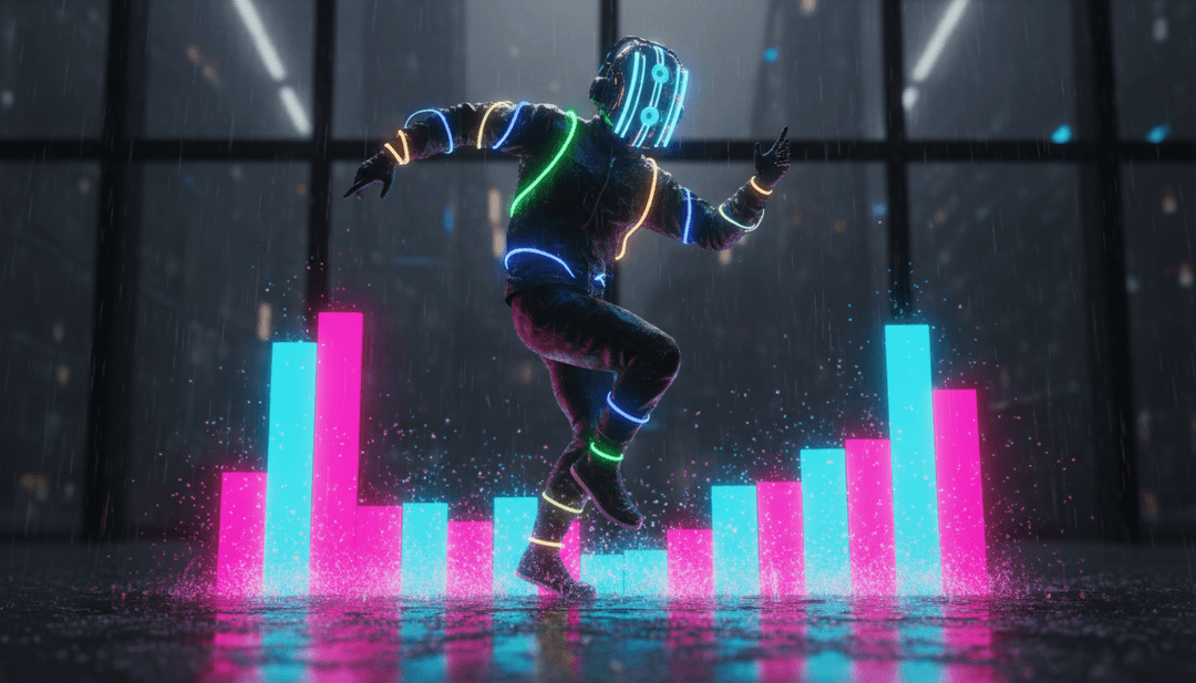 AI जो Goosebumps - Remix by Travis Scott and HVME की धड़कती ऊर्जा और मूड को दृश्य रूप देता है