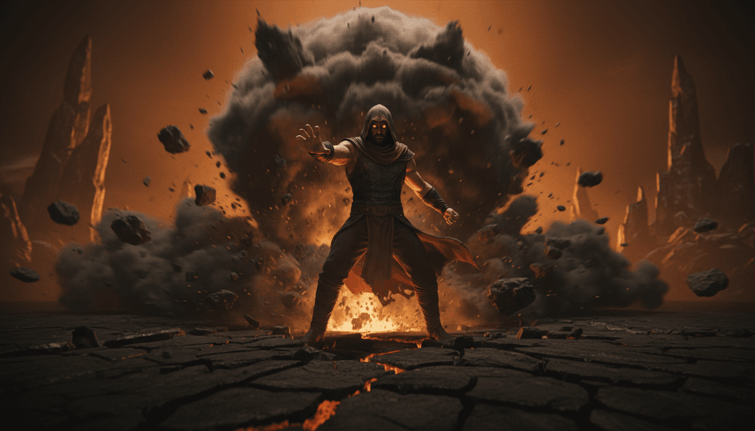 Illustration de l'IA interprétant les émotions intenses et les rythmes de 'Believer' de Imagine Dragons.