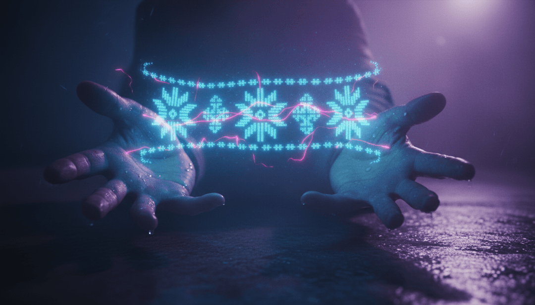 Visuel abstrait représentant la profondeur émotionnelle des paroles de Stefania par Kalush Orchestra