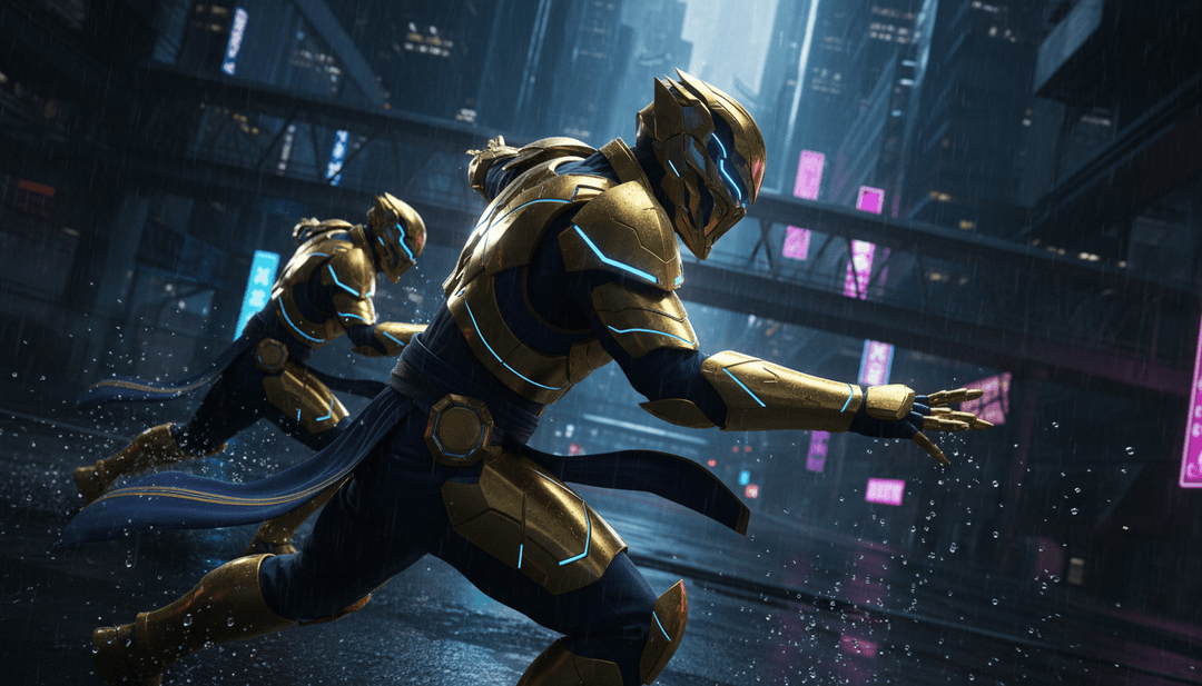 म्यूजिक वीडियो से जंगली ऊर्जा, चमकदार क्षणों और सुनहरे रंगों को दर्शाने वाले गतिशील दृश्य।