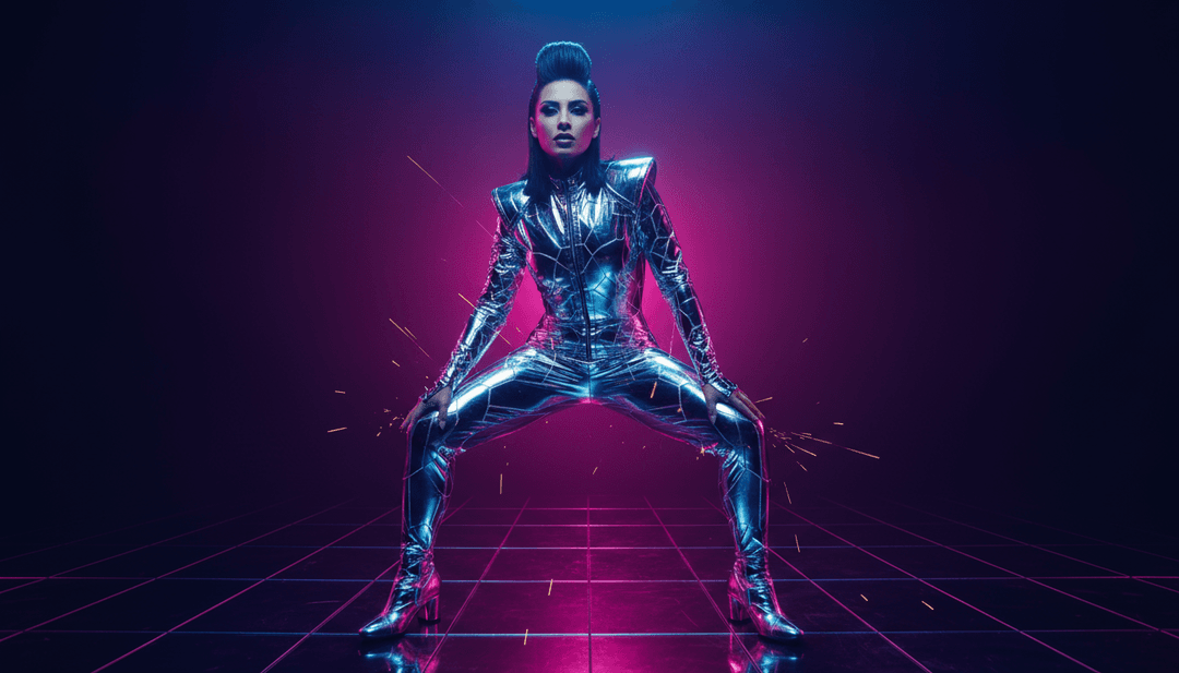 Visualização abstrata de elementos synth-pop misturados com ondas emocionais que representam o humor de Opalite