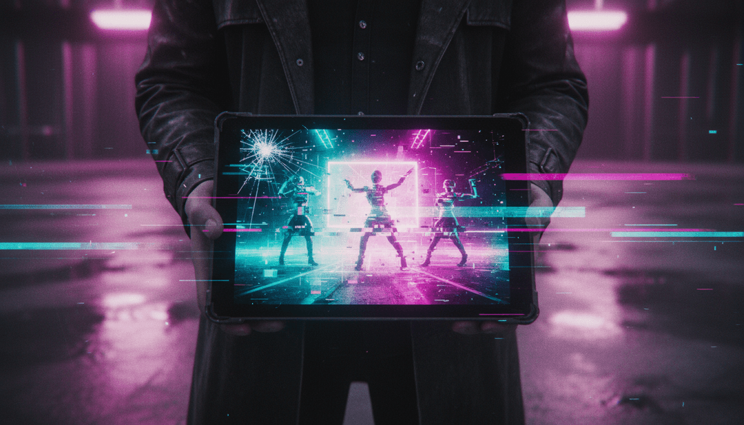 शो गर्ल चरित्र की जीवंत और चतुर भावना को दर्शाता सार रूपांकन