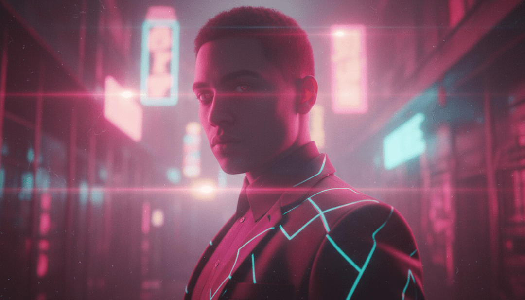 힙합 트랙의 강렬한 리듬과 분위기를 반영한 추상 디지털 아트