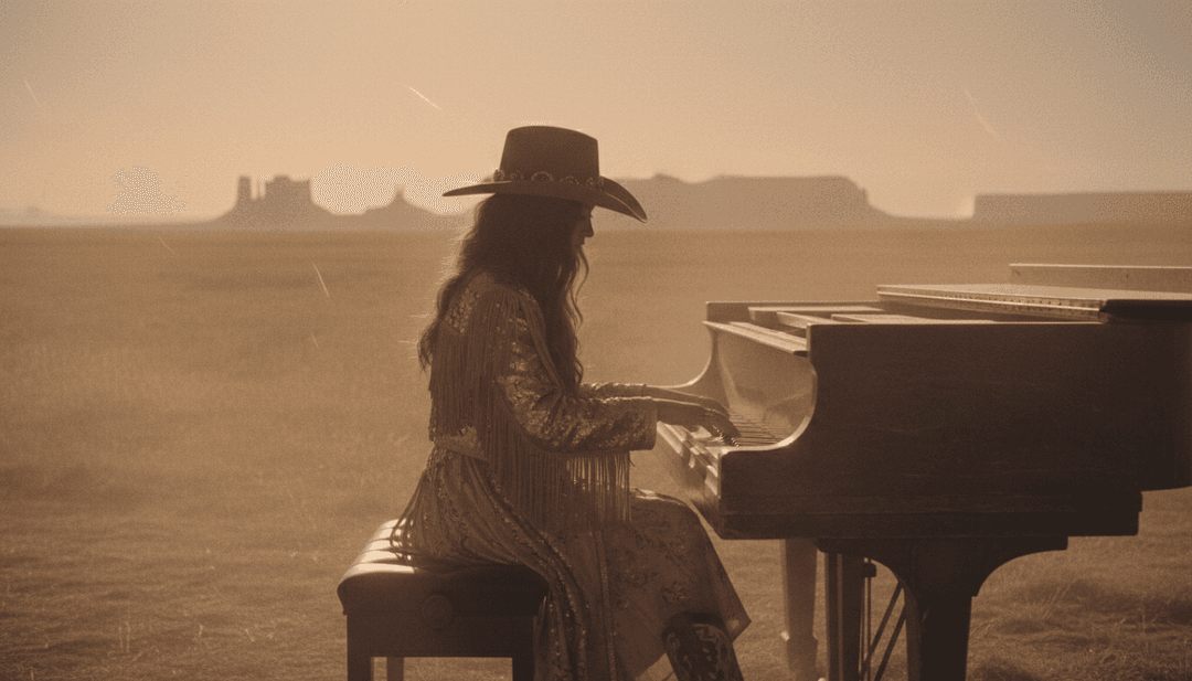 Visuelles Konzeptkunstwerk zeigt einen Red-Eye-Flug über eine leuchtende Wüste bei Sonnenuntergang