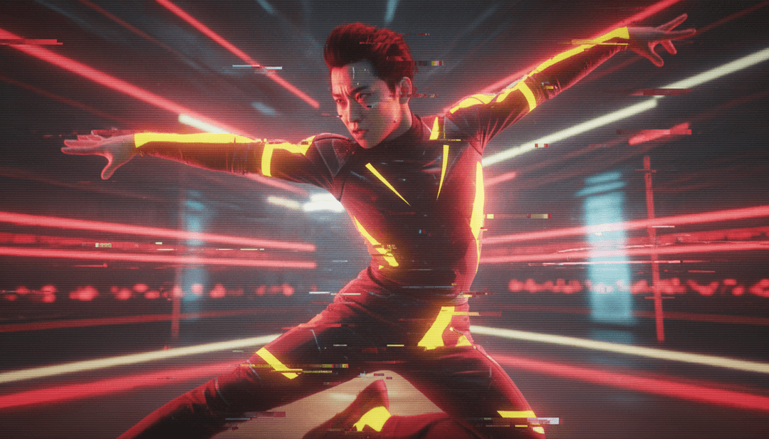 SPAGHETTI के बोलों से प्रेरित रसोई की झलक और लयबद्ध गतियों को दर्शाते रंगीन दृश्य