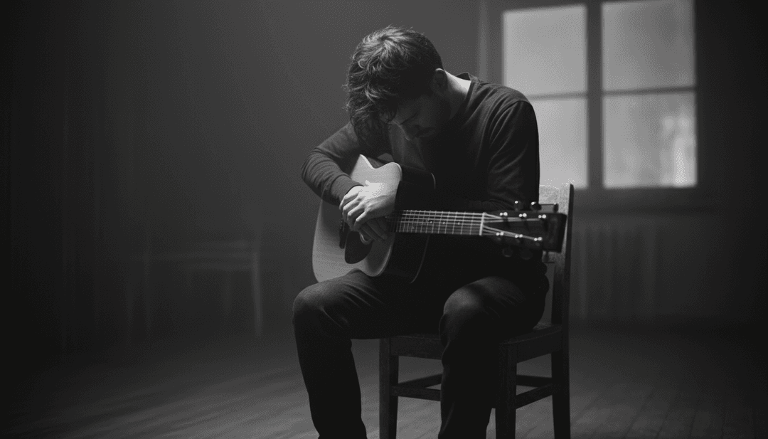 抽象数字艺术，表现电子节奏与情感歌词的融合。