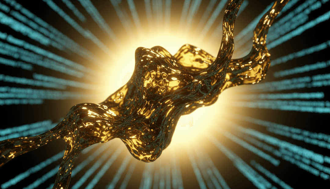 色彩斑斓的动画火花飞舞于宁静的夜晚城市景观，映射歌曲节奏