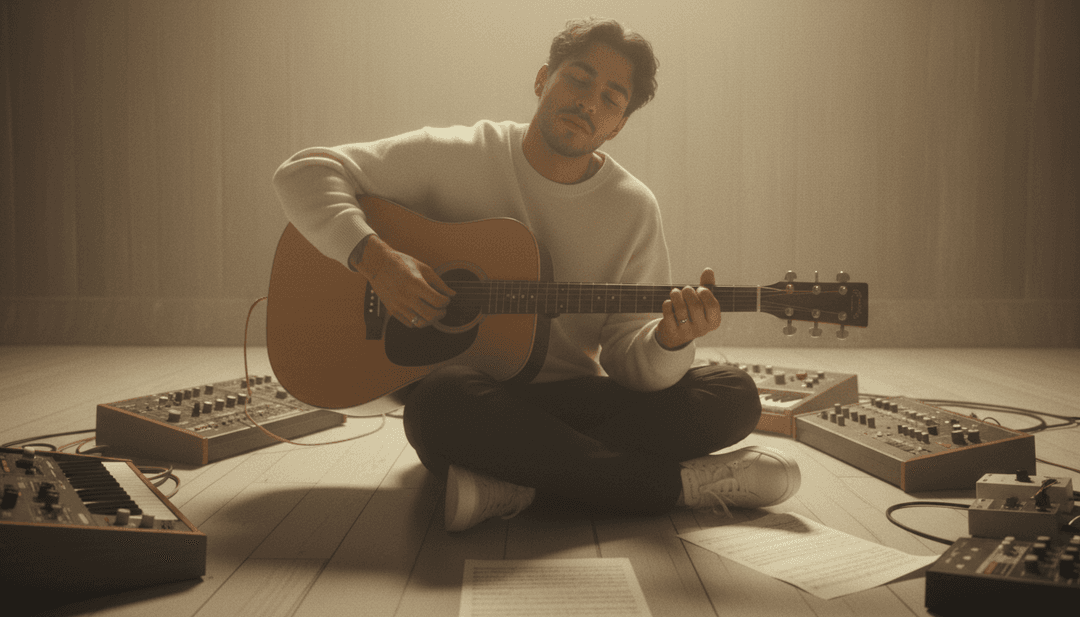 'White Keys' की सार को AI व्याख्या के माध्यम से पकड़ने वाला अमूर्त दृश्य प्रतिनिधित्व।