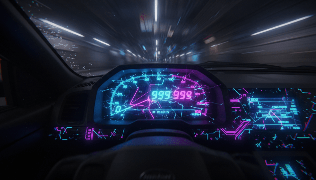 संगीत के साथ तालमेल बिठाते हुए लयबद्ध प्रकाश पैटर्नों के साथ शहरी नाइटलाइफ़ के जीवंत दृश्य