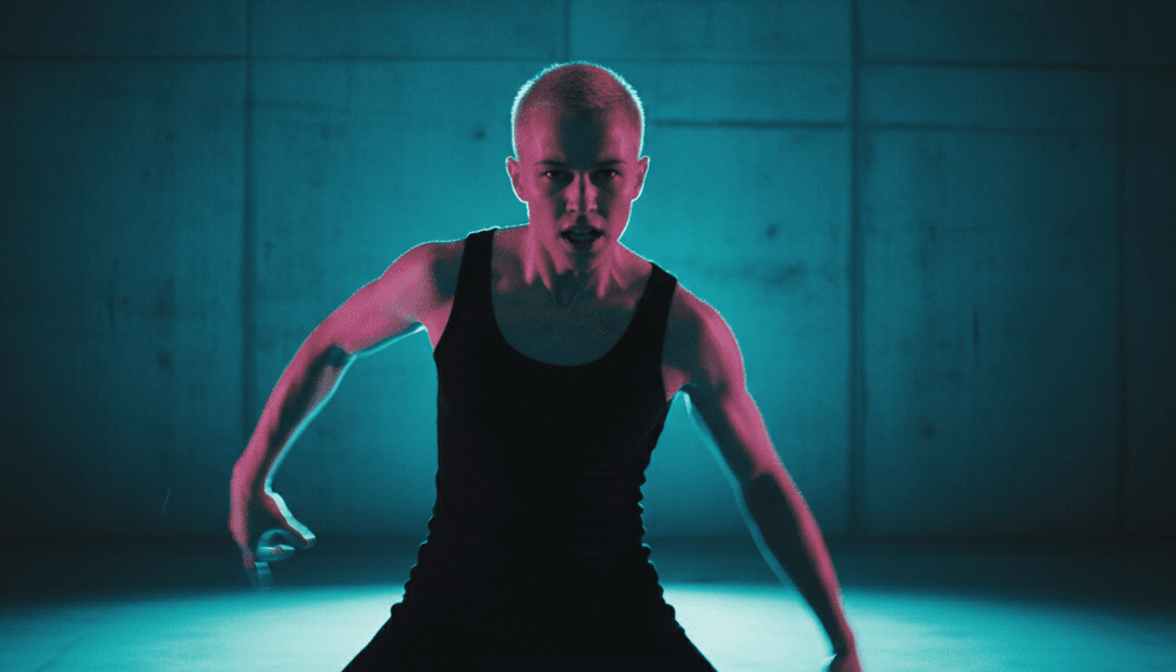 इलेक्ट्रॉनिक डांस संगीत की गतिशील ऊर्जा का प्रतिनिधित्व करता सार डिजिटल कला