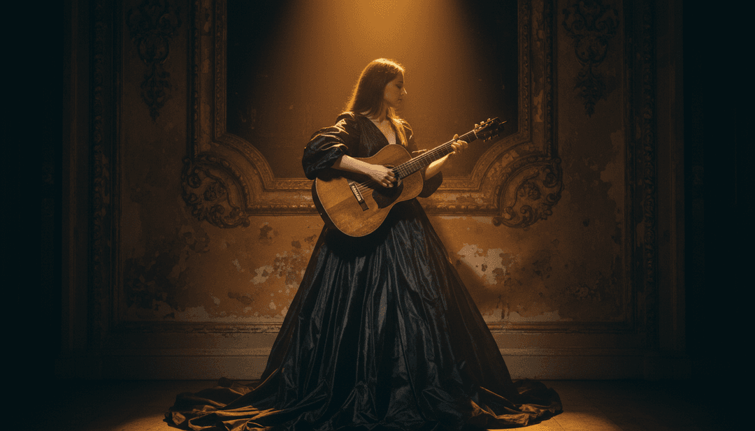 古典音乐波浪与歌剧主题融合的抽象视觉化