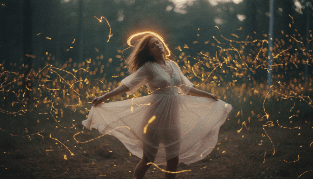 一只精致小船在星空下波光粼粼的水面航行，象征歌曲的旅程。