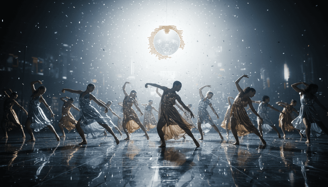 Visualizzazione astratta di impulsi ritmici che rappresentano il tempo e l'umore della canzone