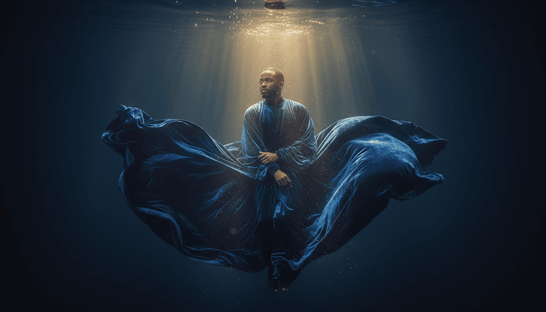 DROWN by Nonso Amadi의 감정 깊이를 상징하는 추상 디지털 아트