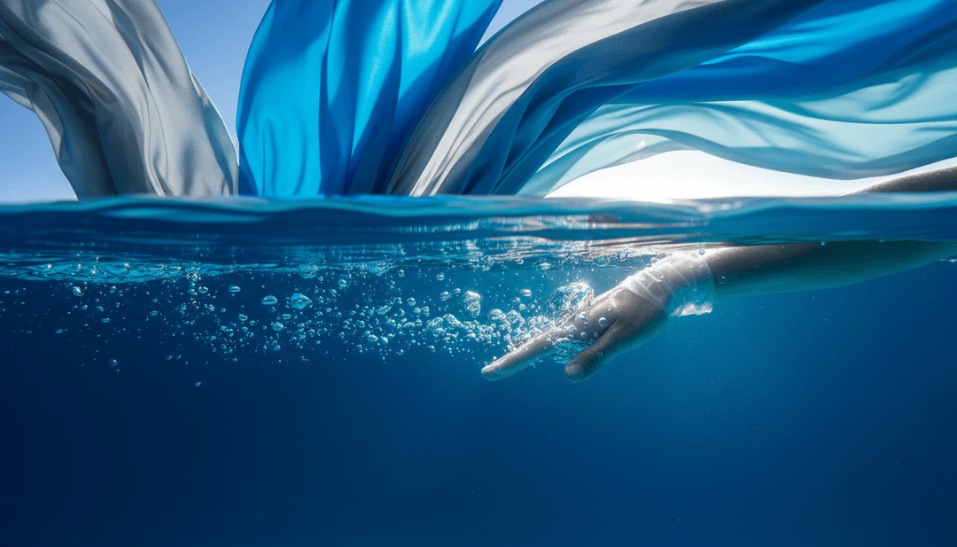 노래의 분위기를 반영하는 활기찬 바다 파도와 빛나는 별빛 장면
