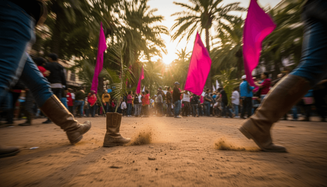 레게톤 리듬에서 영감을 받은 열대 풍경과 활기찬 댄스 장면이 펼쳐지는 역동적인 장면들.