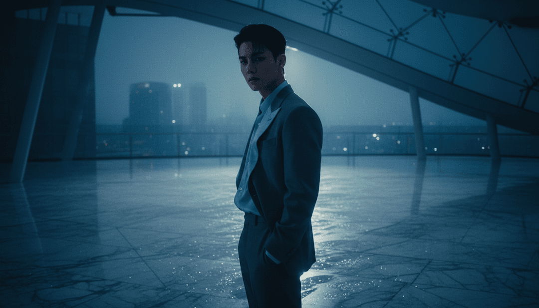 Representação visual abstrata de ondas emocionais inspiradas na letra de Baby Blue