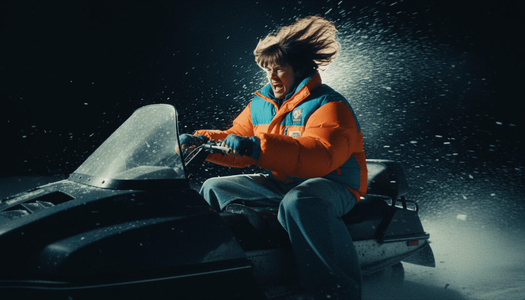 Abstrakte Visualisierung einer lebendigen Stadtlandschaft, inspiriert von den Texten und der Stimmung von 'Joyride'