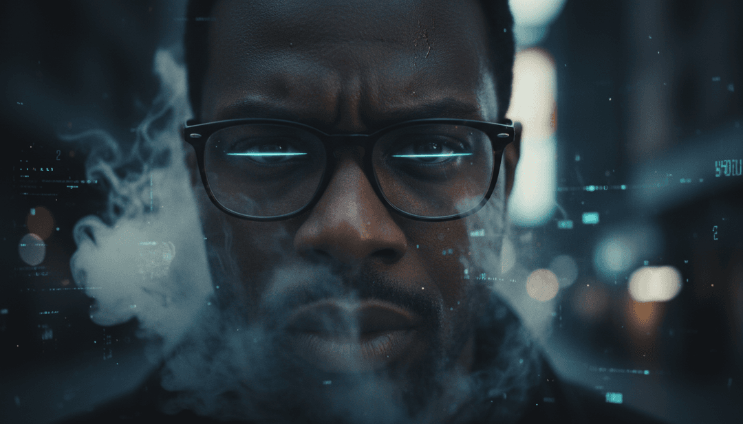 힙합 비트와 가사를 분석하는 AI의 추상적 시각화