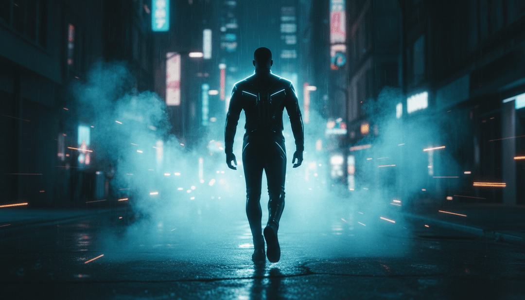 动态视觉展示节奏波动和充满活力的城市景观，反映歌曲能量