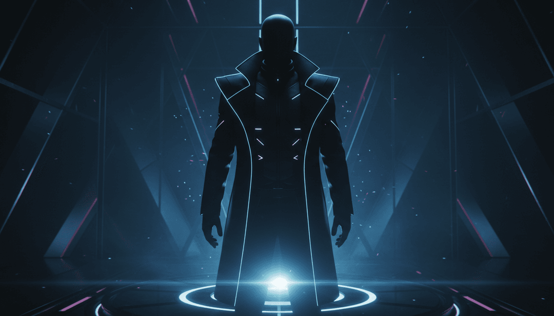 抽象數位藝術，呈現 RM47, MAAD, Raleigh 的 'KNOCK KNOCK' 情感氛圍