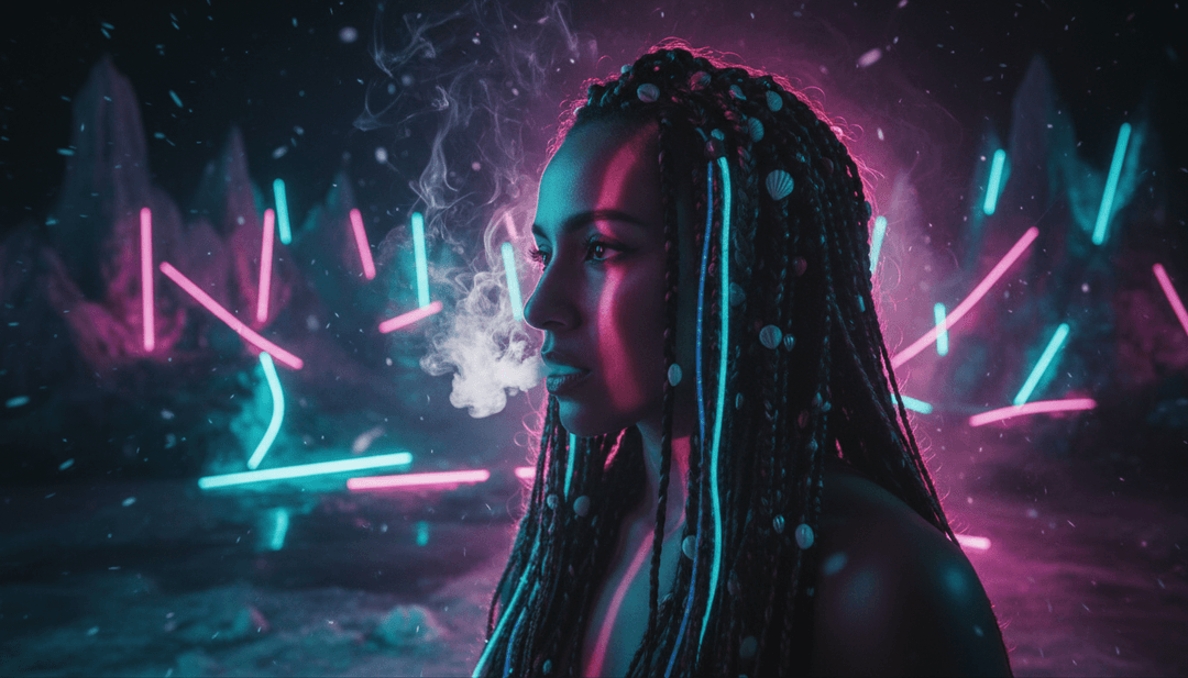 Sirenita 가사에 담긴 열정을 상징하는 바다 파도와 불의 추상적 시각 표현