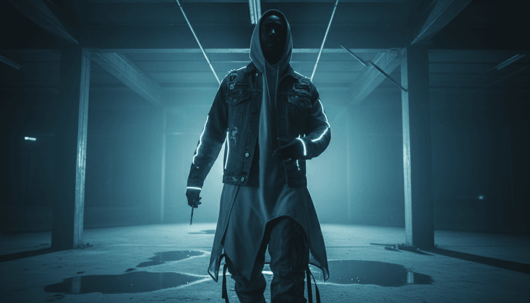 Scènes dynamiques montrant des paysages urbains, une vie citadine vibrante et des animations rythmées synchronisées aux paroles de rap