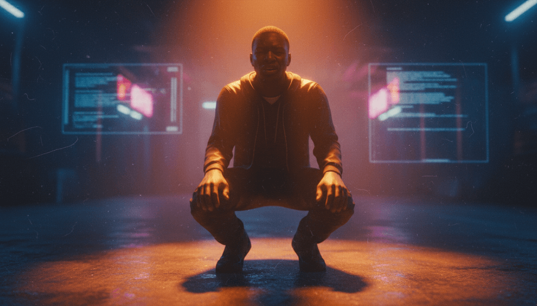 노래의 리듬과 가사를 나타내는 감정 파동의 추상적 시각화