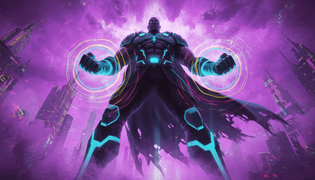 Uma cena noturna serena com faróis brilhantes e figuras angelicais emergindo de alto-falantes