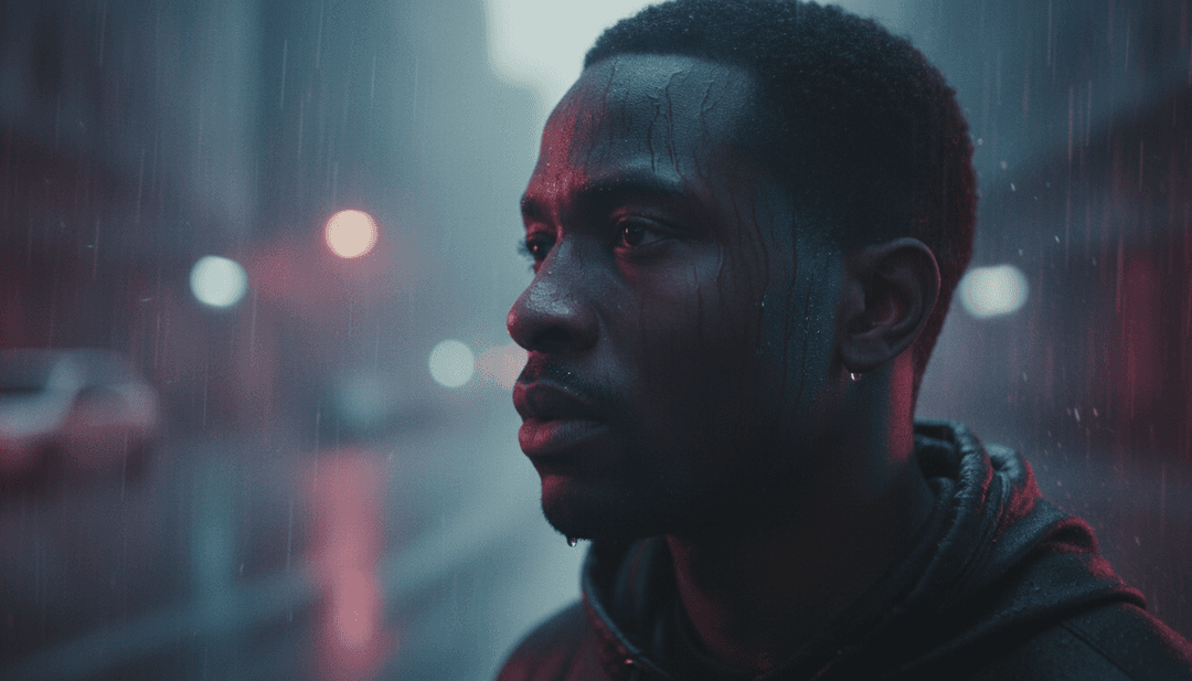 受 'Leave My Room' 歌词启发的孤独与内省抽象表现