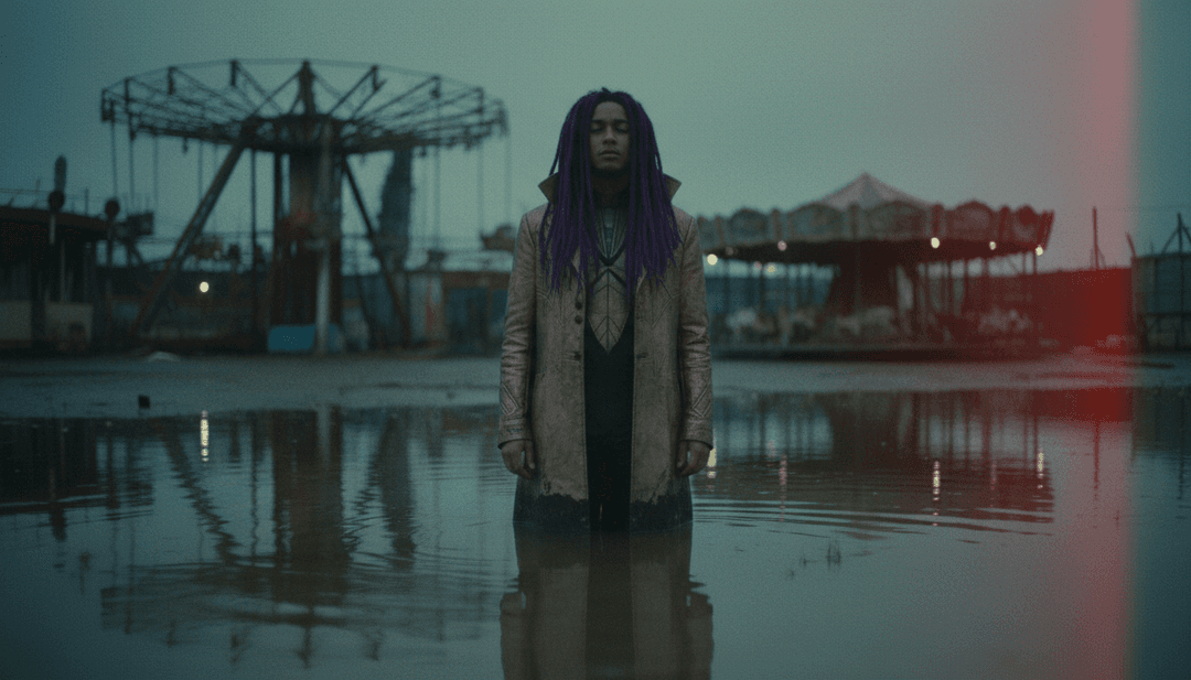 Arte digital abstrata representando o humor e o ritmo de 'Wait' de Loveth Besamoh