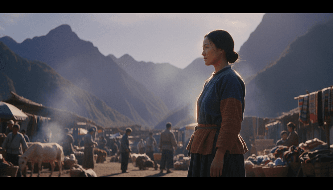 AI गीत के बोलों से प्रेरित सुनहरे सूर्यास्त और अंतरंग रसोई दृश्य की कल्पना करता हुआ