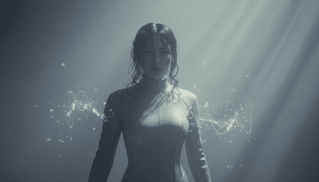 Representación visual abstracta de ondas musicales soul inspiradas en la canción de Tiera Kennedy