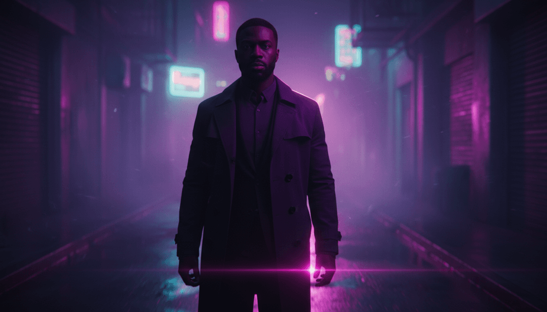 GIVĒON의 감성적인 R&B 트랙의 감정 깊이를 포착한 개념적 AI 시각화.