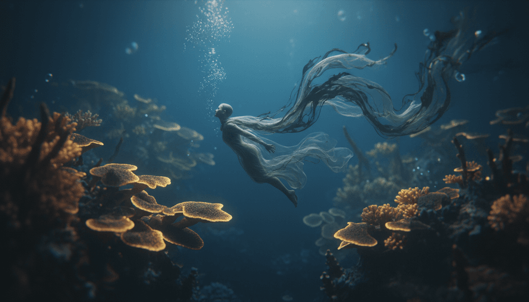 आत्मीय संगीत तरंगों का सारगर्भित दृश्य जो आकाशीय शहर दृश्यों के साथ मिल रहा है